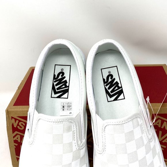 SANTA’S DEAL 🎄 VANS Classic Slip-On Checkerboard White Low Top Women's Size 6.5 - Picture 4 of 11